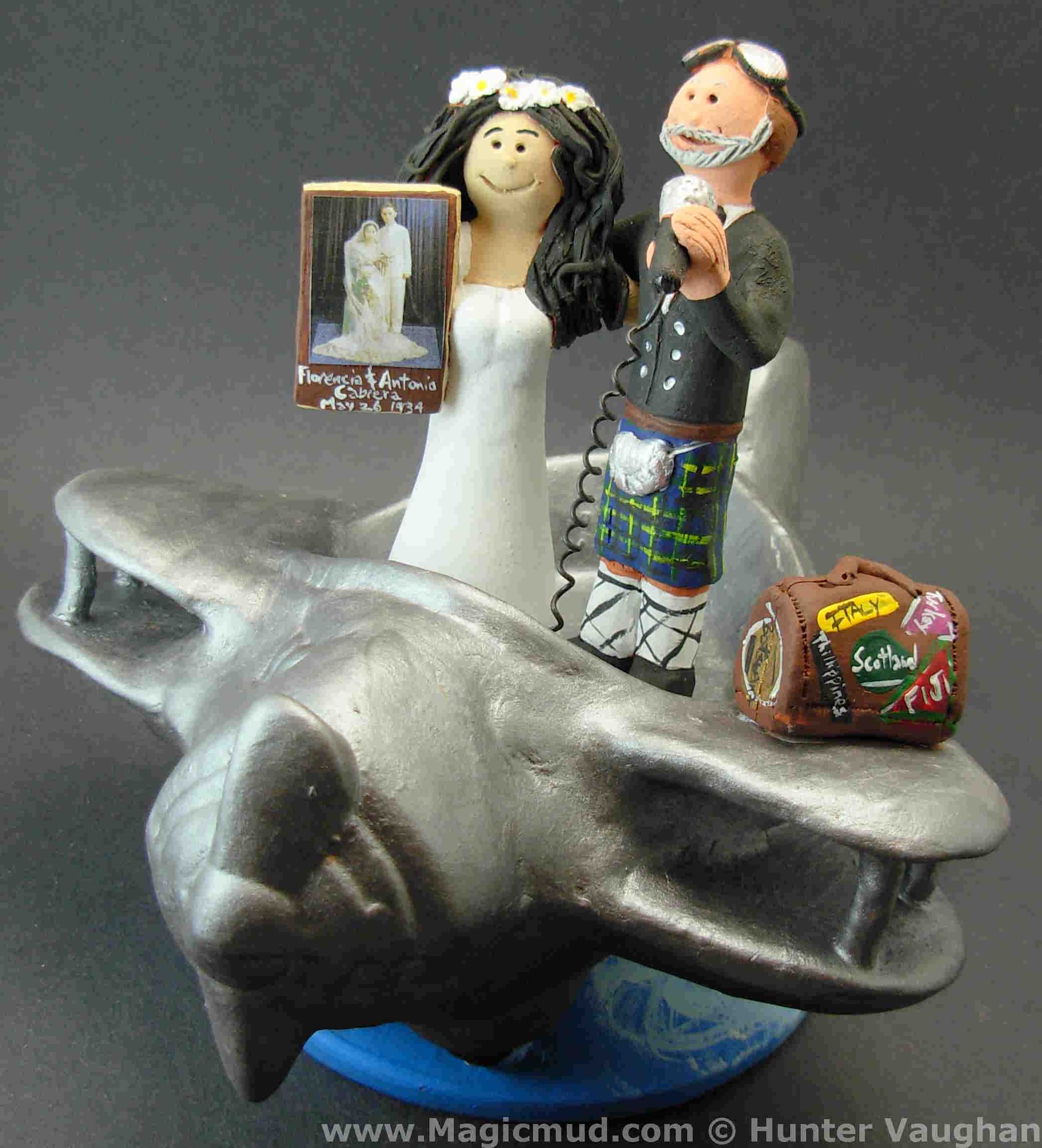 Groom in Kilt Wedding Cake Topper